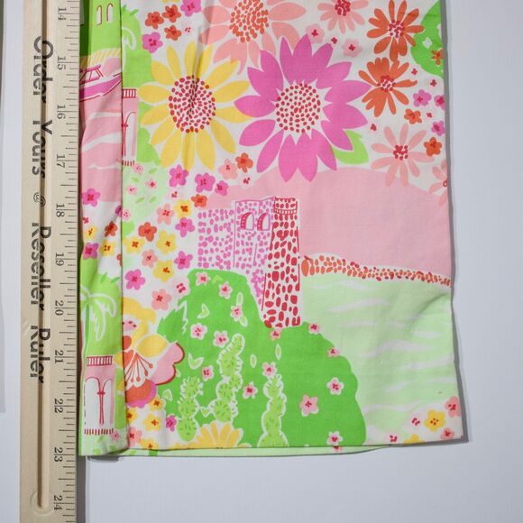 VTG Y2K Lilly Pulitzer White Label Palm Beach Liza Capri Straight Pants 0 - Picture 12 of 13